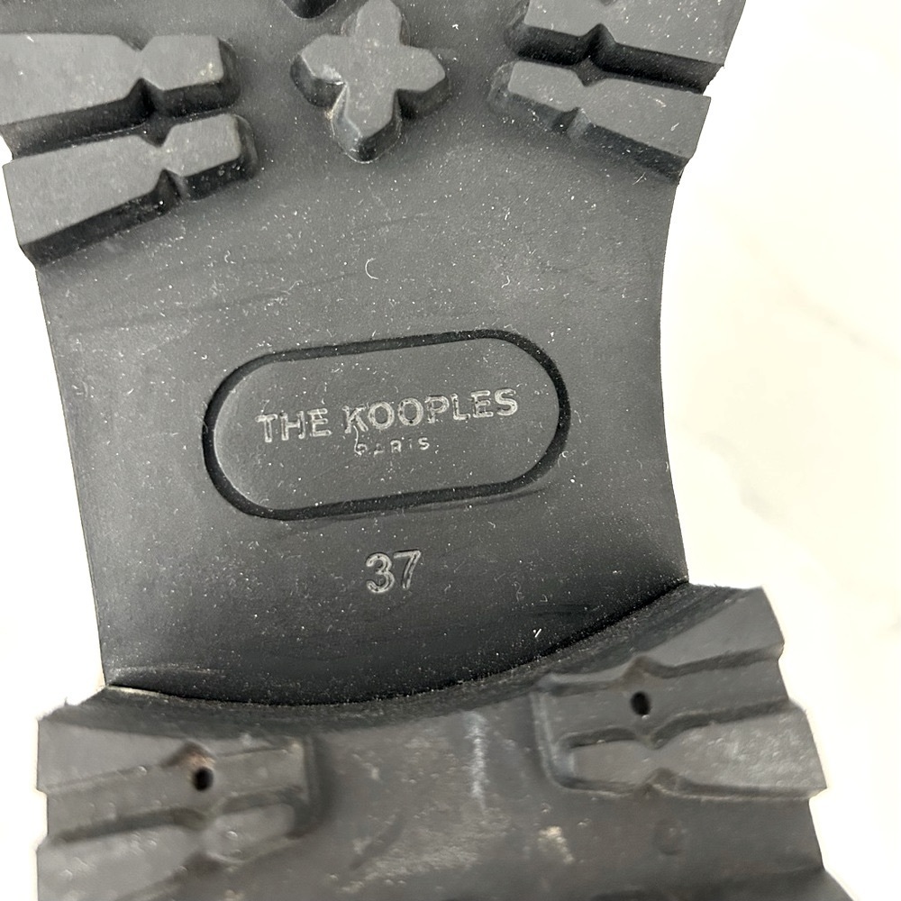 The Kooples Combat Ankle Boot Shoe Leather Lug Sole Black Moto Women's FR37 US 6 - Picture 7 of 10